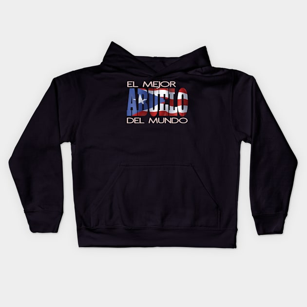 El Mejor Abuelo Del Mundo Puerto Rico Flag Puerto Rican Pride Kids Hoodie by Envision Styles